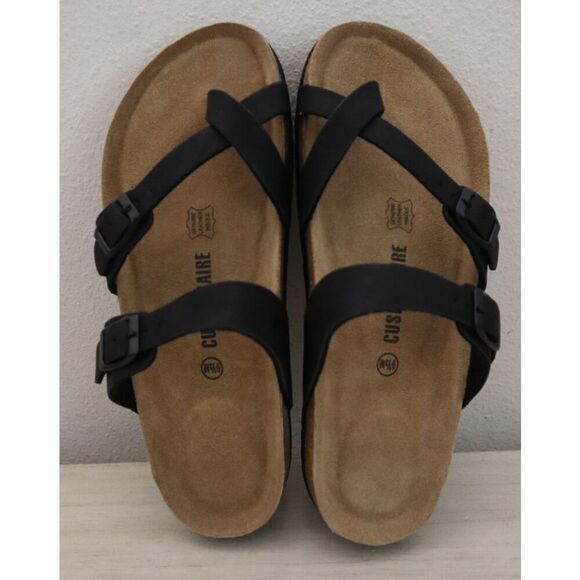 Cushionaire 779601 Women's Sz 9.5M Black Luna Cork Footbed Sandals - Picture 11 of 15